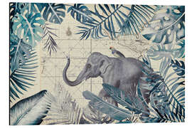 Tableau en aluminium Elephant on jungle journey