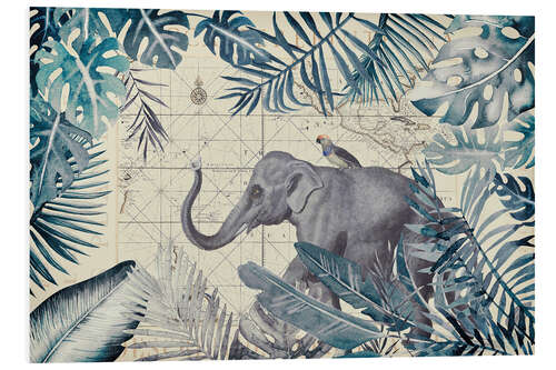 Stampa su PVC Elephant on jungle journey