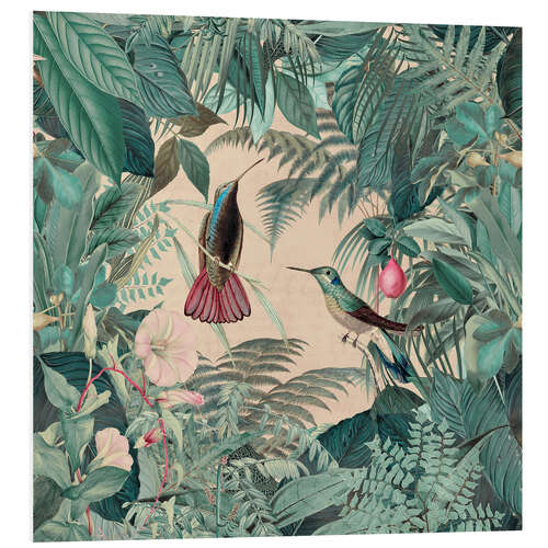 Stampa su PVC Tropical Hummingbird Jungle