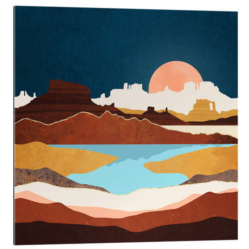 Tableau en plexi-alu Desert Moon Lake