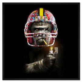 Gerahmter Kunstdruck Lustiger Gorilla