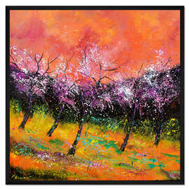 Gerahmter Kunstdruck Blühende Bäume im Frühling