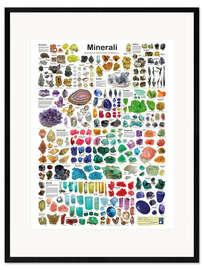 Gerahmter Kunstdruck Mineralien (italienisch)