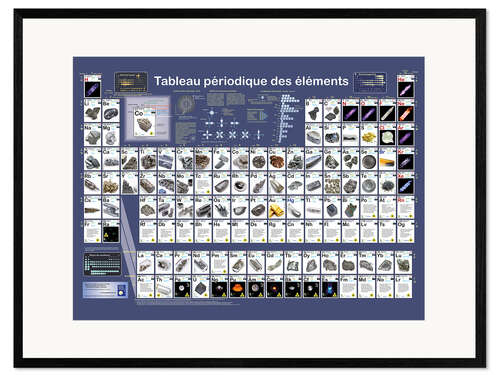 Framed art print Periodic Table of the Elements (French)