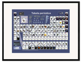 Framed art print Periodic Table of the Elements (Portuguese)