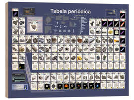 Stampa su legno Tavola periodica degli elementi (portoghese)
