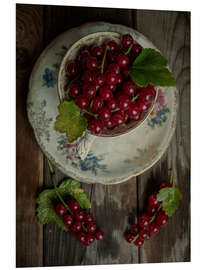 Foam board print Still life with fresh redcurrants