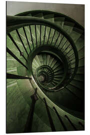 Tableau en aluminium Spiral Green Staircase II