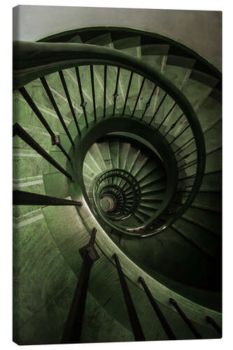 Quadro em tela Spiral Green Staircase II