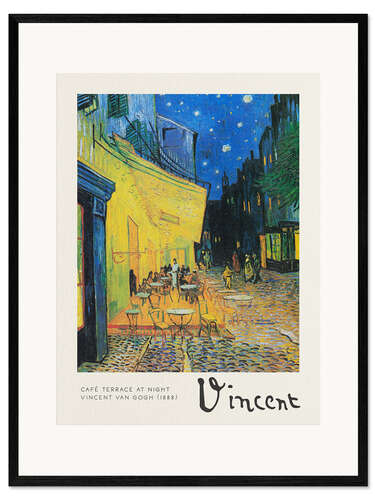 Stampa artistica con cornice Café Terrace at Night, 1888