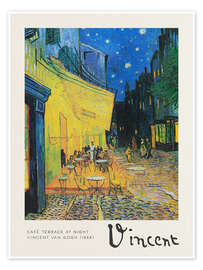 Reprodução  Café Terrace at Night, 1888 - Vincent van Gogh
