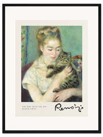 Gerahmter Kunstdruck Frau mit Katze, 1875