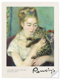 Muursticker The Girl with the Cat, 1875