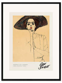 Gerahmter Kunstdruck Porträt einer Frau - Egon Schiele