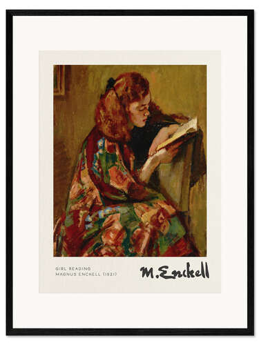 Impressão artística com moldura Girl Reading