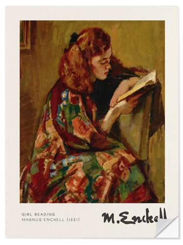 Wandsticker Girl Reading