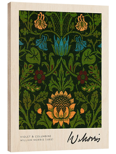 Wood print Violet & Columbine