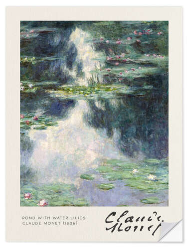 Sticker mural Pond with Water Lilies (Nymphéas), 1906