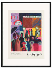 Gerahmter Kunstdruck Einkaufen im Regen