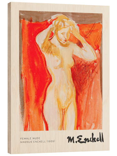 Wood print Female Nude