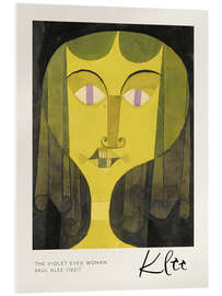 Acrylglasbild Porträt einer Frau mit violetten Augen