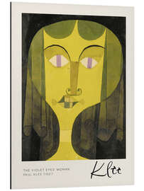 Alubild Porträt einer Frau mit violetten Augen