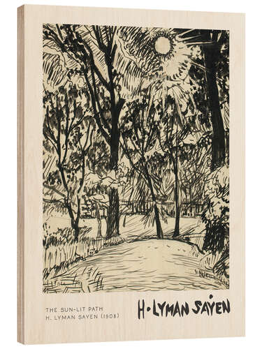 Hout print The Sun lit Path