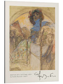 Magnettafel Skizze einer sitzenden Dame