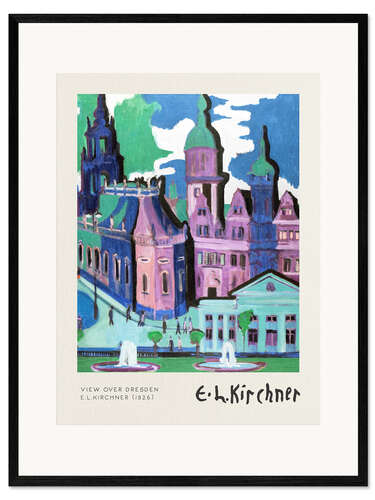 Impression artistique encadrée View over Dresden