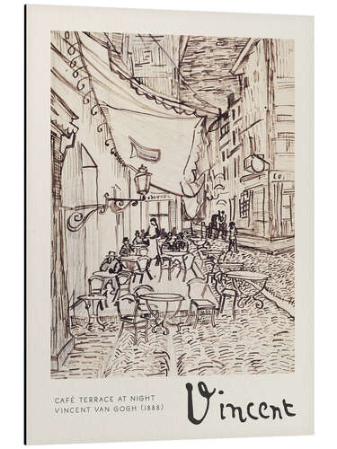 Aluminium print Study Sketch for Café Terrace at Night, 1888