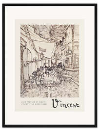 Gerahmter Kunstdruck Studie für Caféterrasse am Abend, 1888