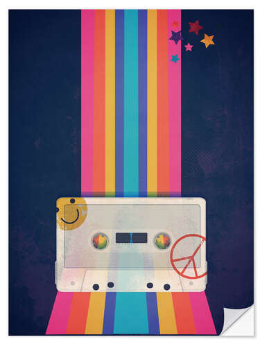 Wandsticker Regenbogen Musik