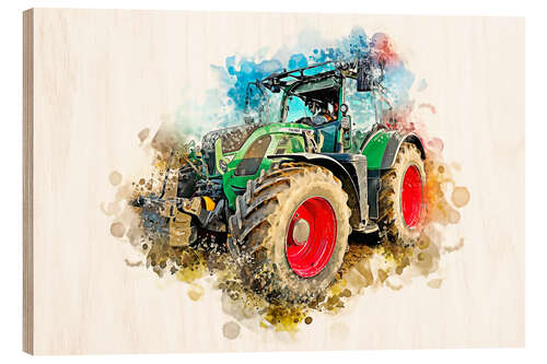 Tableau en bois Tractor muscle man