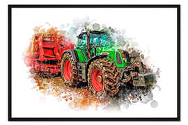Gerahmter Kunstdruck Traktor Kraftpaket
