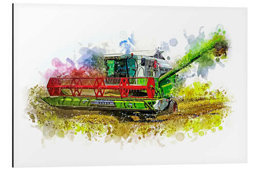 Quadro em alumínio Combine harvester in action