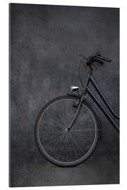 Gallery print Black vintage bike &amp; gray concrete