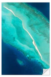 Självhäftande poster Sandbar with Lagoon in Maldives