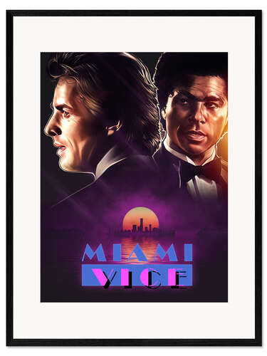 Impression artistique encadrée Miami Vice, Sunset