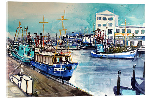 Acrylglasbild Rügen Hafen von Sassnitz