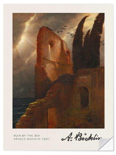 Selvklebende plakat Ruin by the Sea