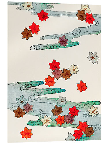 Acrylglasbild Traditional Japanese Autumn & Water Illustration