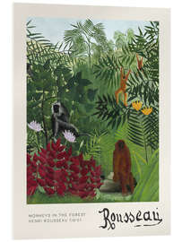 Quadro em acrílico  Monkeys in the Forest - Henri Rousseau