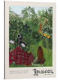 Print på aluminium Monkeys in the Forest - Henri Rousseau