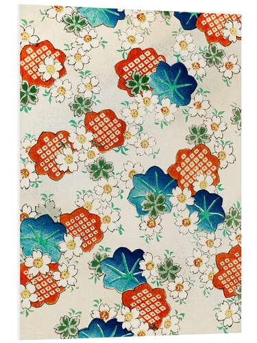 Foam board print Traditional Japanese Floral Illustration