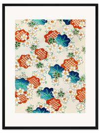 Gerahmter Kunstdruck Traditional Japanese Floral Illustration
