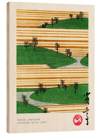 Tableau en bois Green Landscape