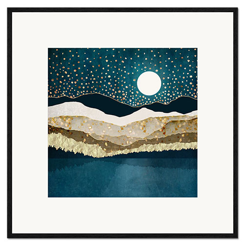 Stampa artistica con cornice Starlit Mountain Lake
