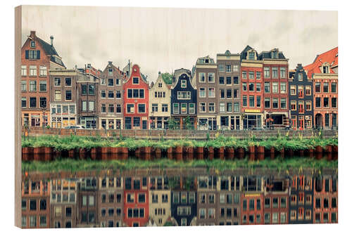 Wood print Colorful Amsterdam