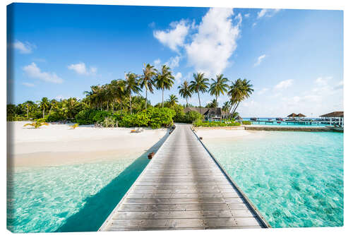 Canvas print Vacation on a tropical island in the Maldives