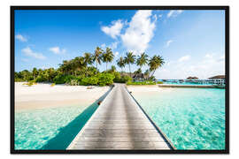 Gerahmter Kunstdruck Urlaub auf einer tropischen Insel in den Malediven